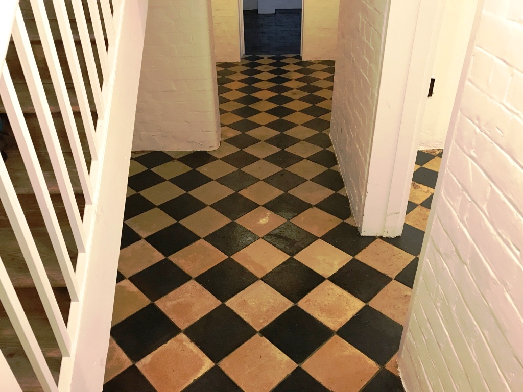 Yellow and Black Quarry Tiles After Cleaning Reading