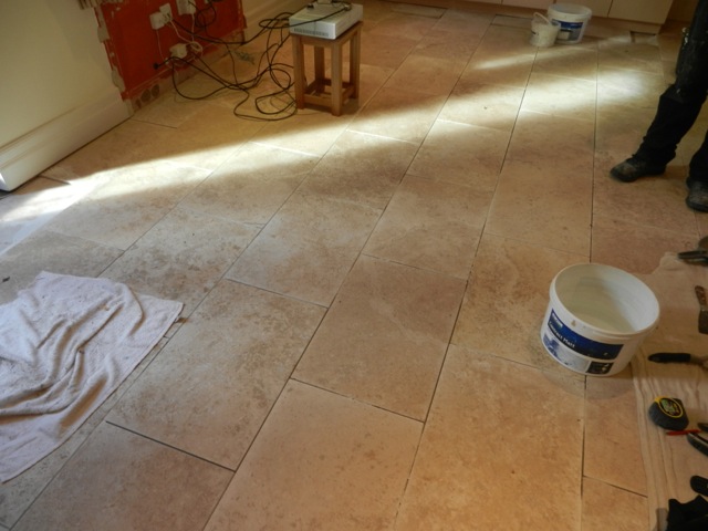 Travertine Floor Laid