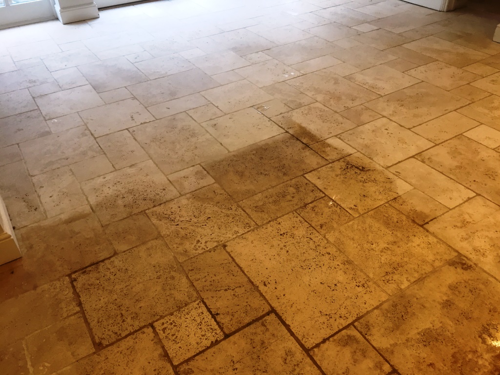 Limestone Floor During Cleaning Maidenhead