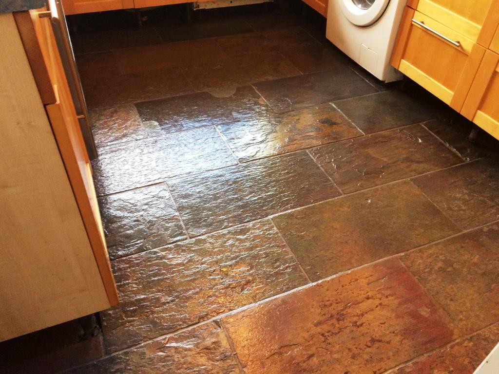 Slate Kitchen Floor After Restoration in Windsor