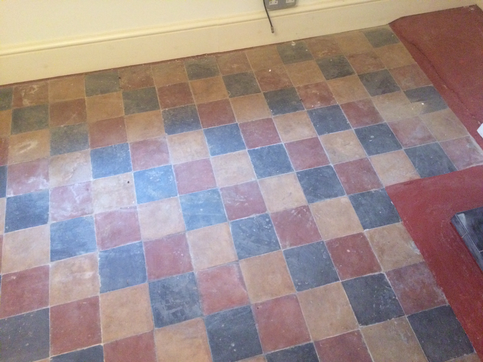 Victorian floor Covered in Lino Pangboune Before Cleaning
