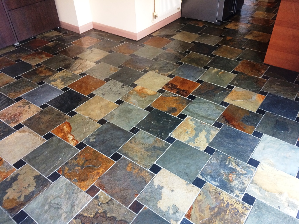 Slate Tiled Kitchen Floor After Sealing Spencers Wood