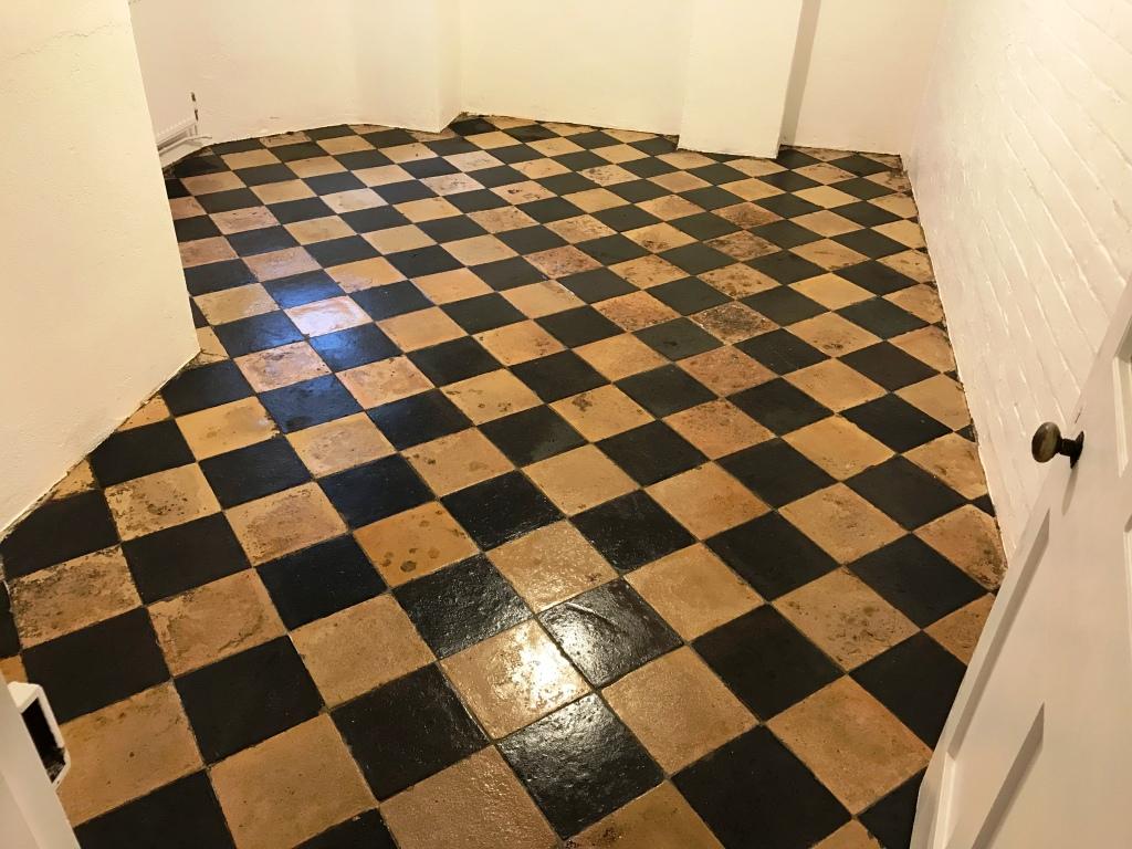 Yellow and Black Quarry Tiles After Cleaning Reading