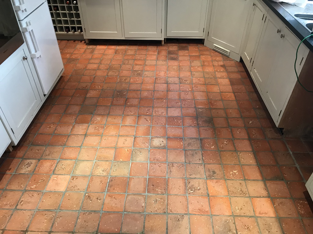 Quarry Tiled Kitchen Floor Bucklebury After Cleaning