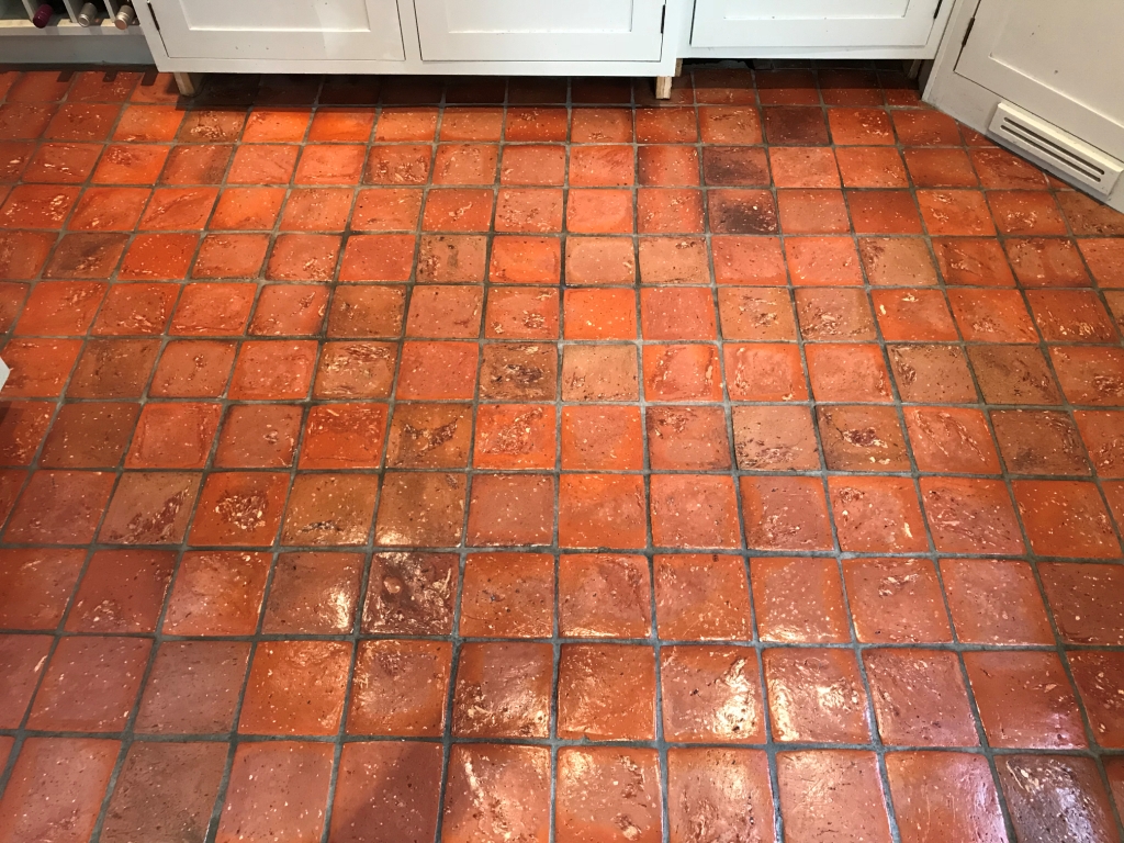 Quarry Tiled Kitchen Floor Bucklebury After Sealing