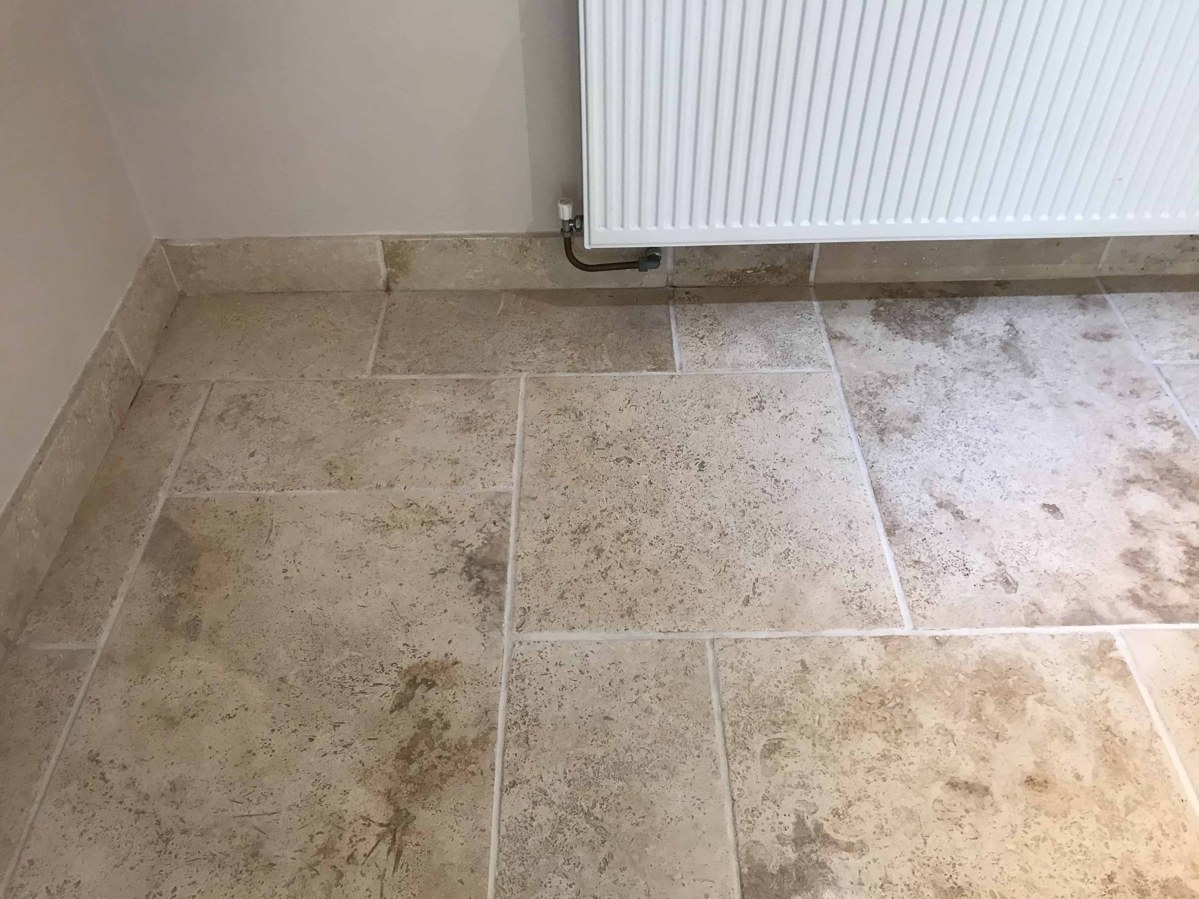 Travertine Floor After Red Wine Stain Removal Swallowfield Reading