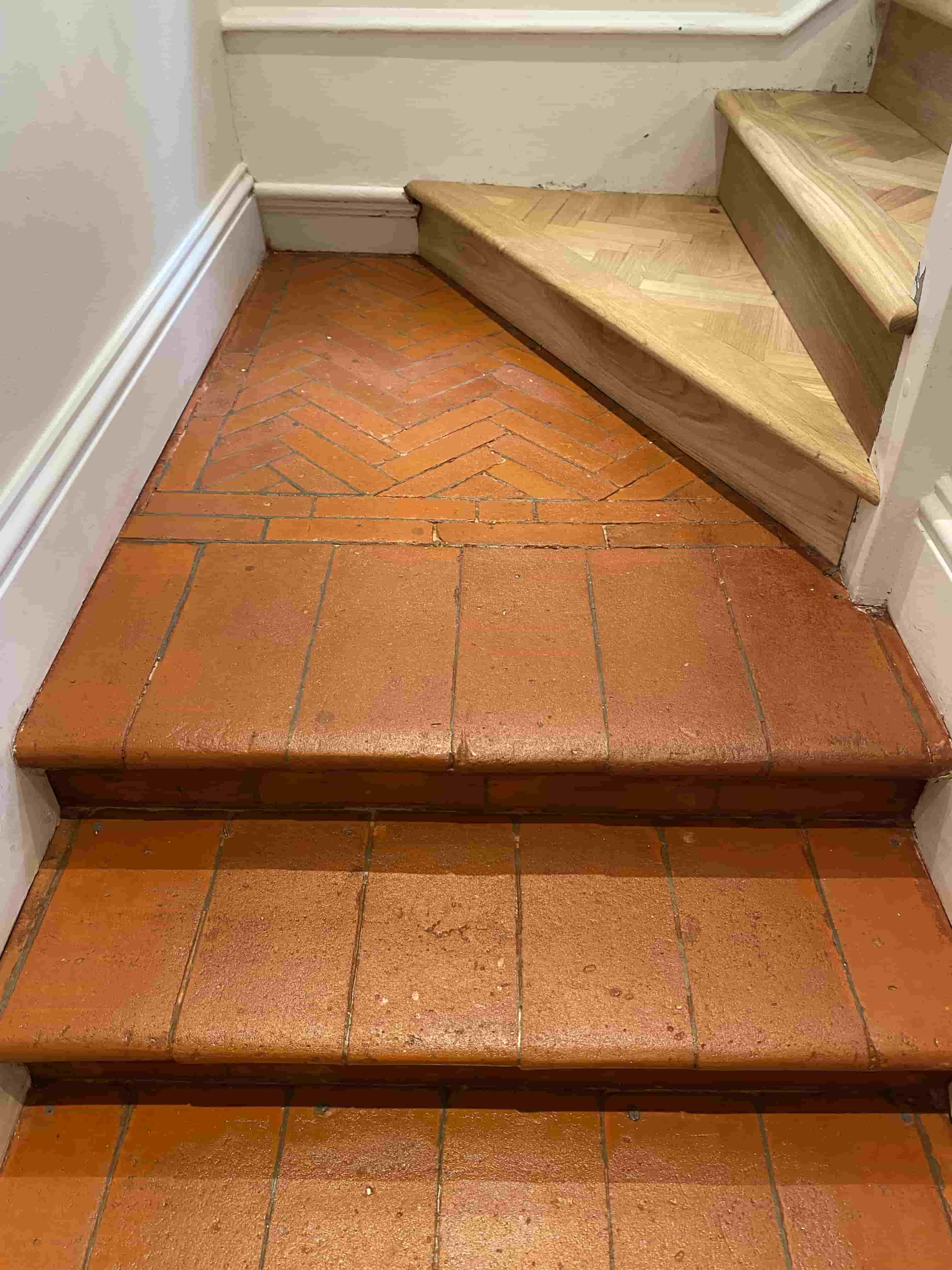 Terracotta Tiled Steps After Renovation Maidenhead