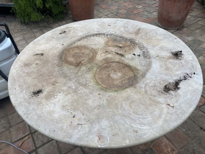 Travertine Tabletop Before Renovation Newbury