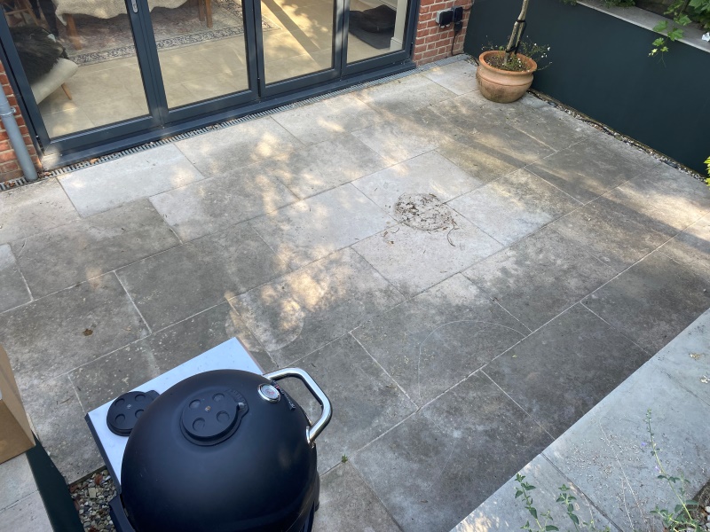 Limestone Patio Before Cleaning Wargrave Reading